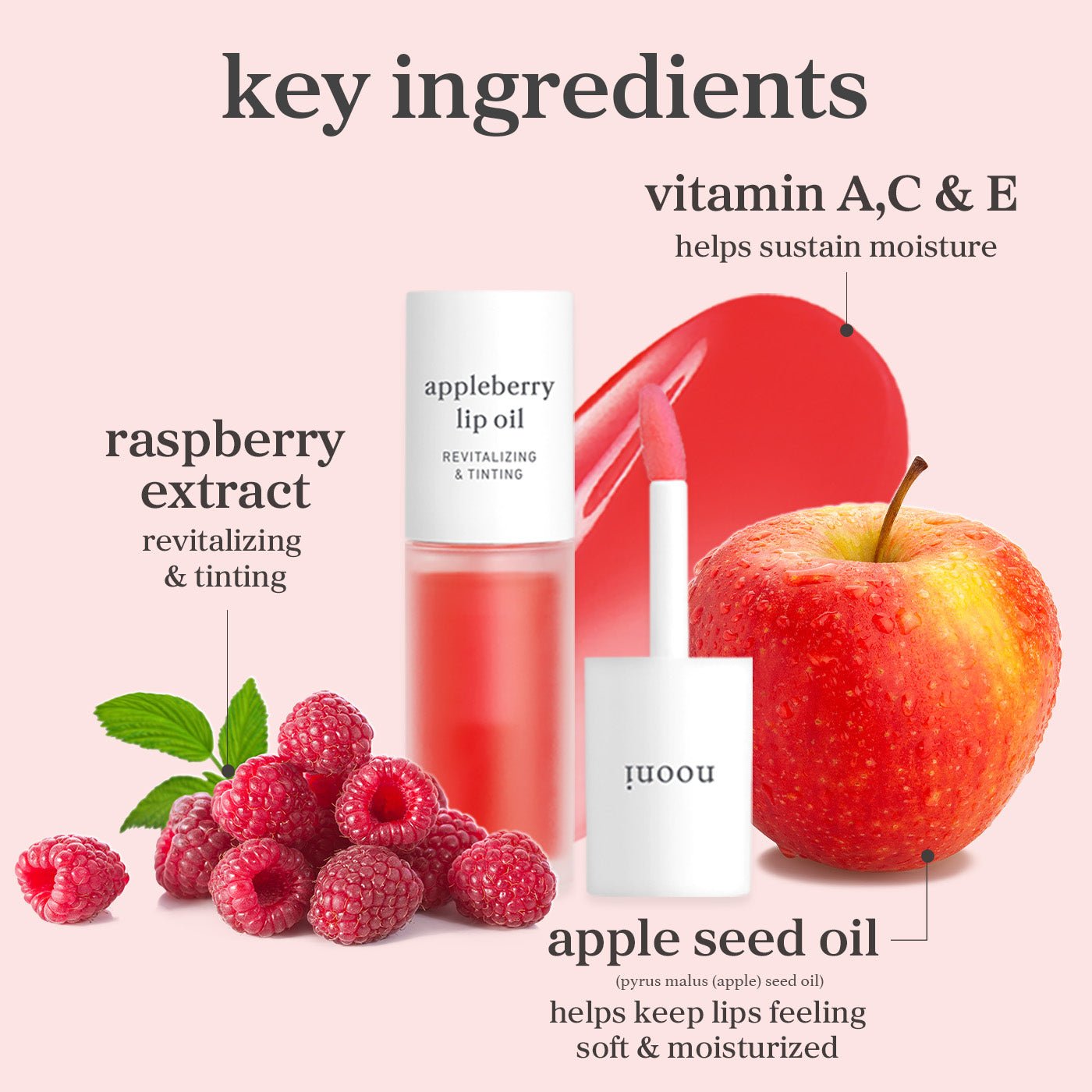 Special ingredients of appleberry lip oil