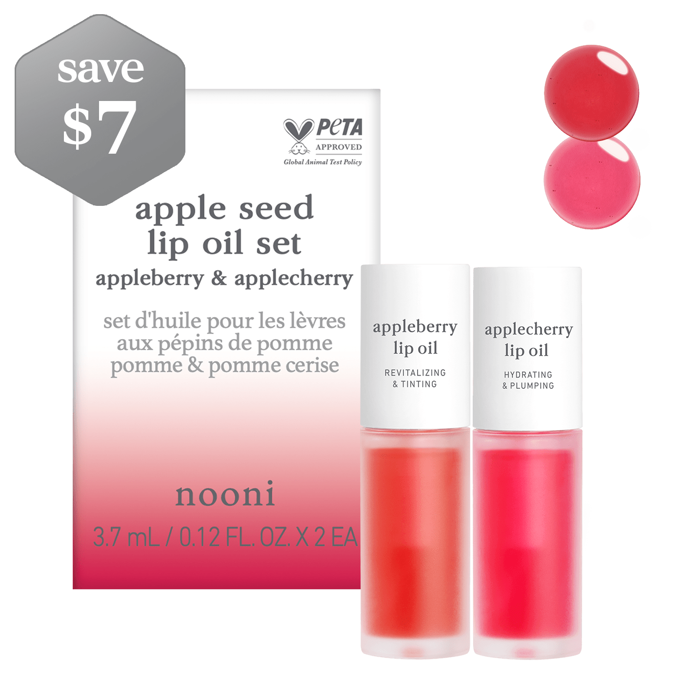 Lip Oil: duo set (appleberry & applecherry) - nooni