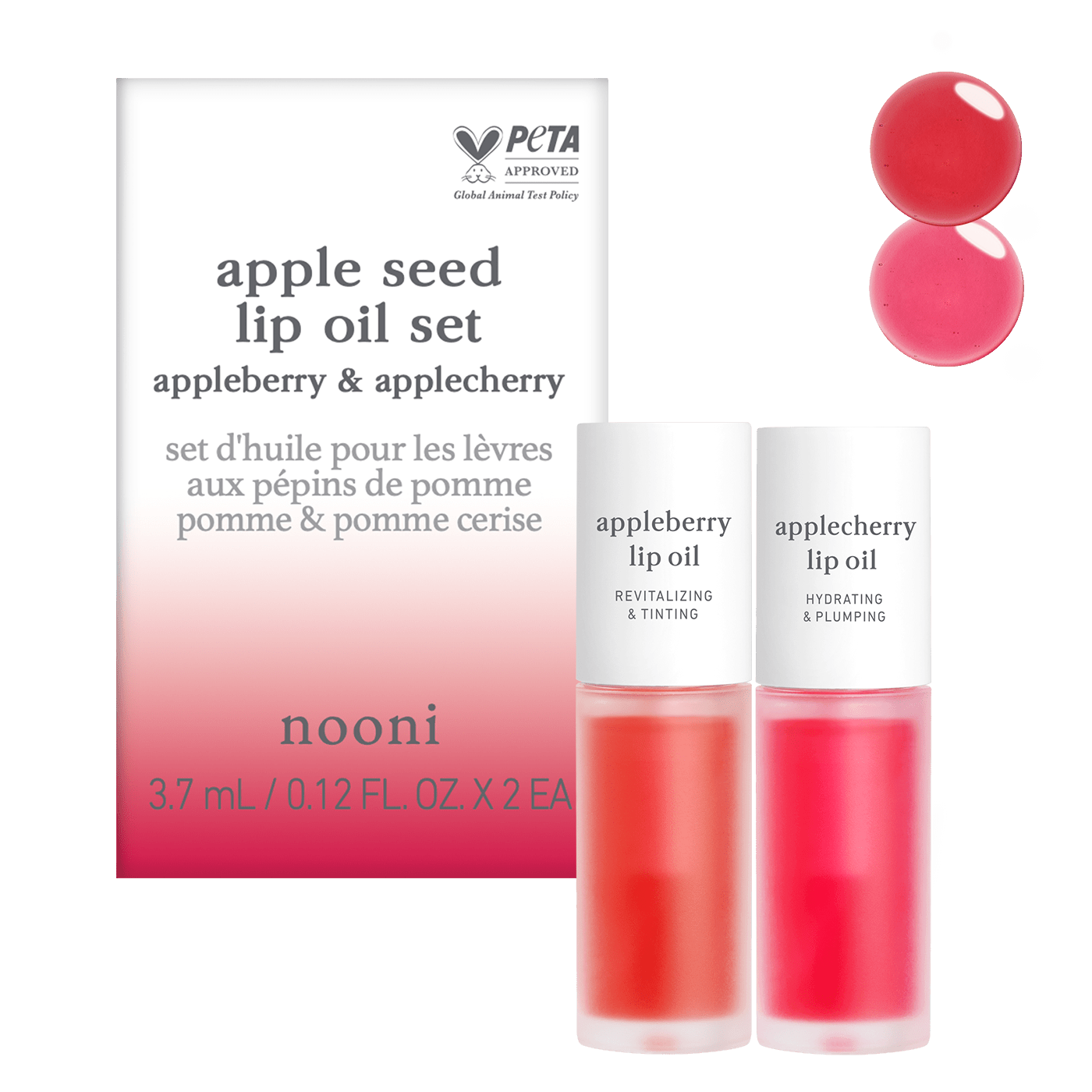 Lip Oil: duo set (appleberry & applecherry) - nooni