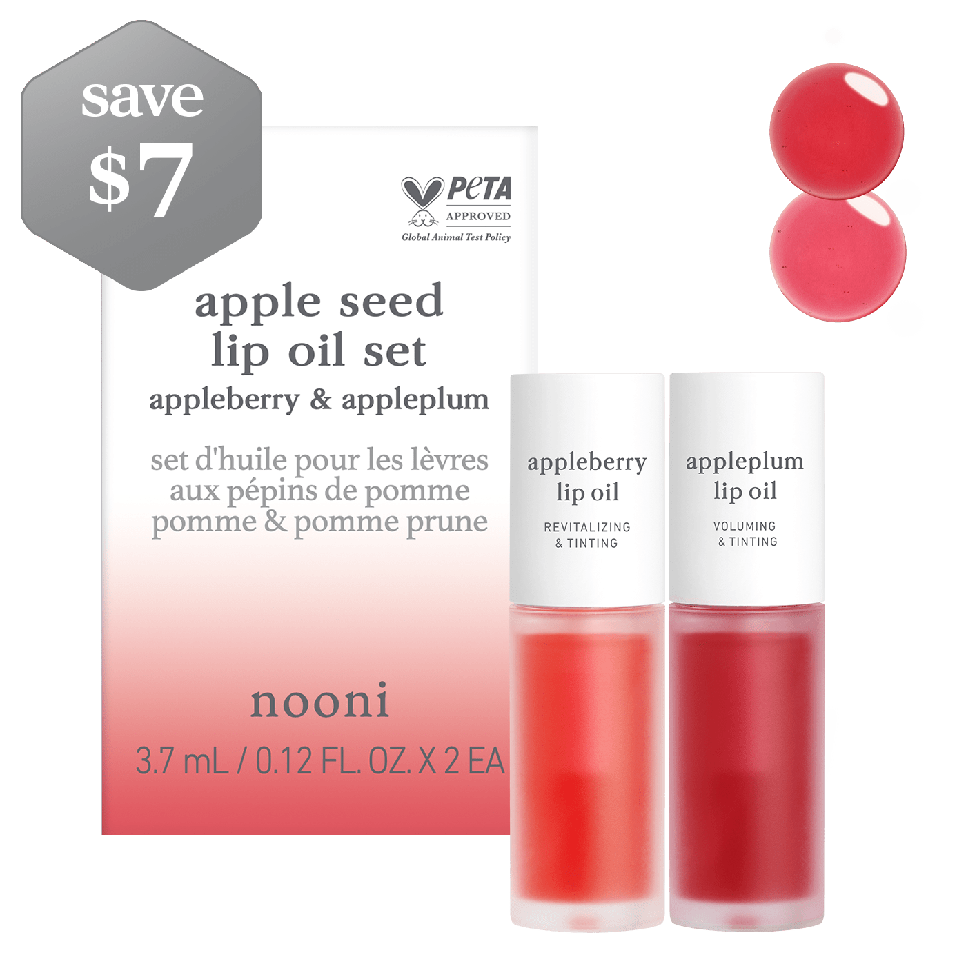 Lip Oil: duo set (appleberry & appleplum) - nooni