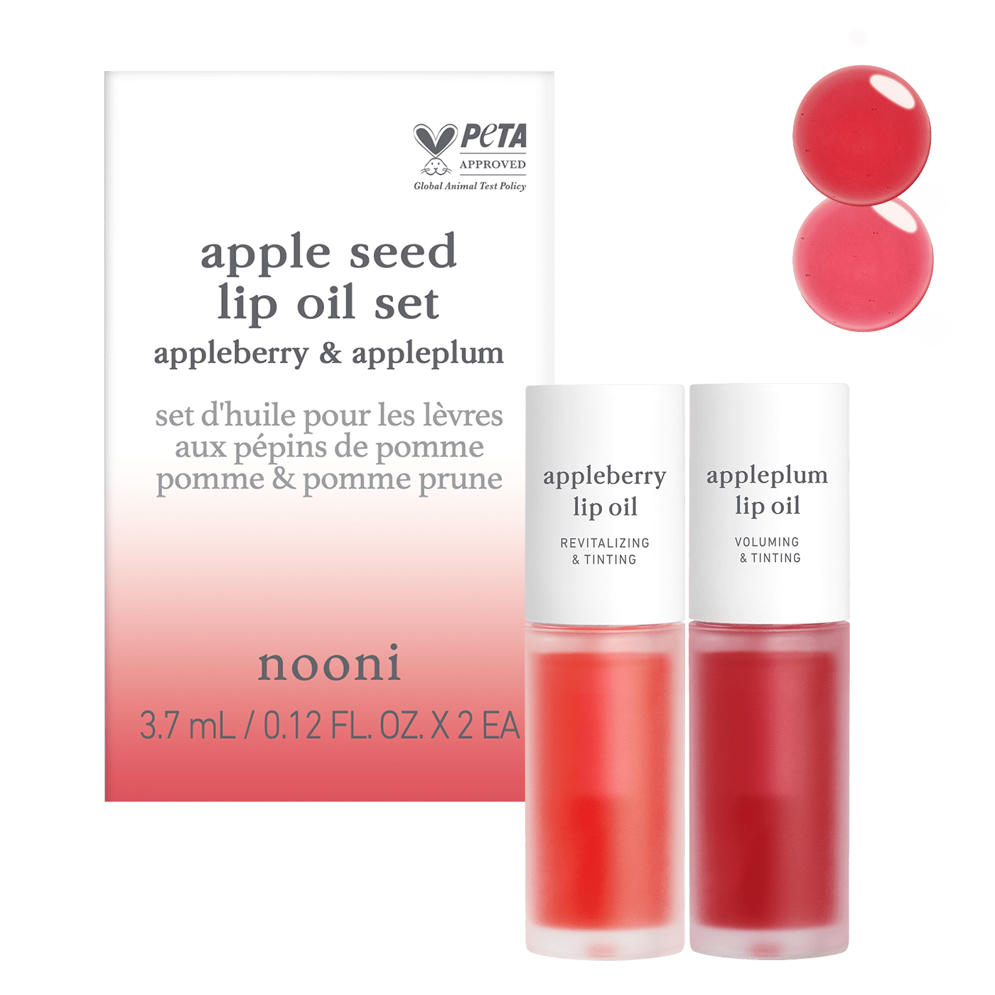 Lip Oil: duo set (appleberry & appleplum) - nooni
