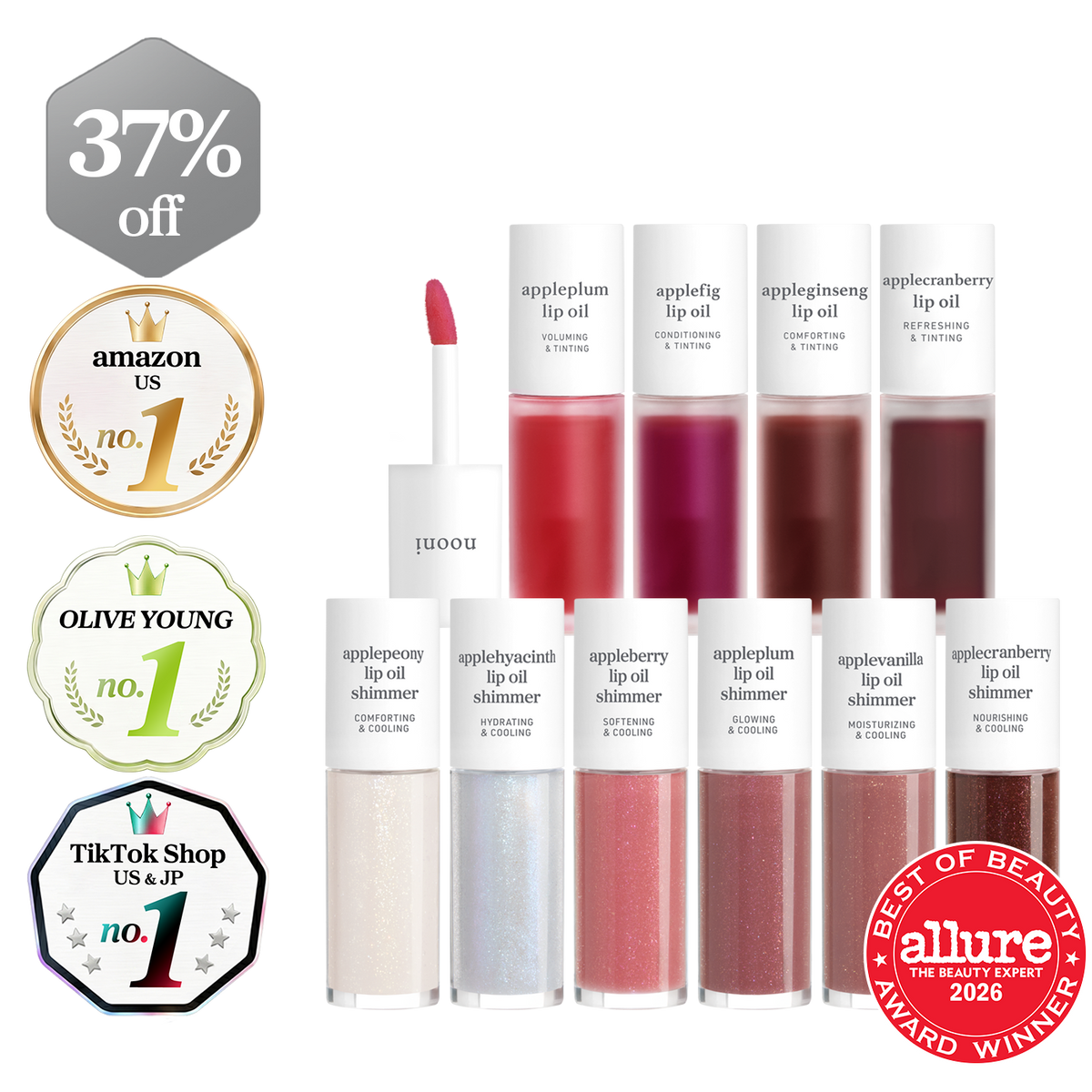 Lip Oil: Radiant Tinted & Shimmer Collection (10-Pack)