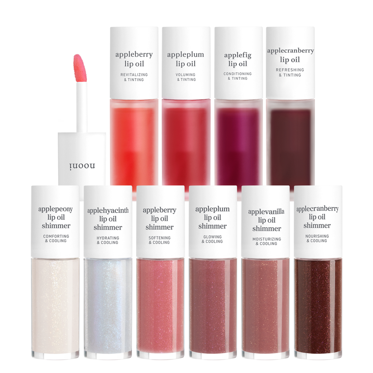 Lip Oil: Juicy Fruit & Shimmer Collection (10-Pack)