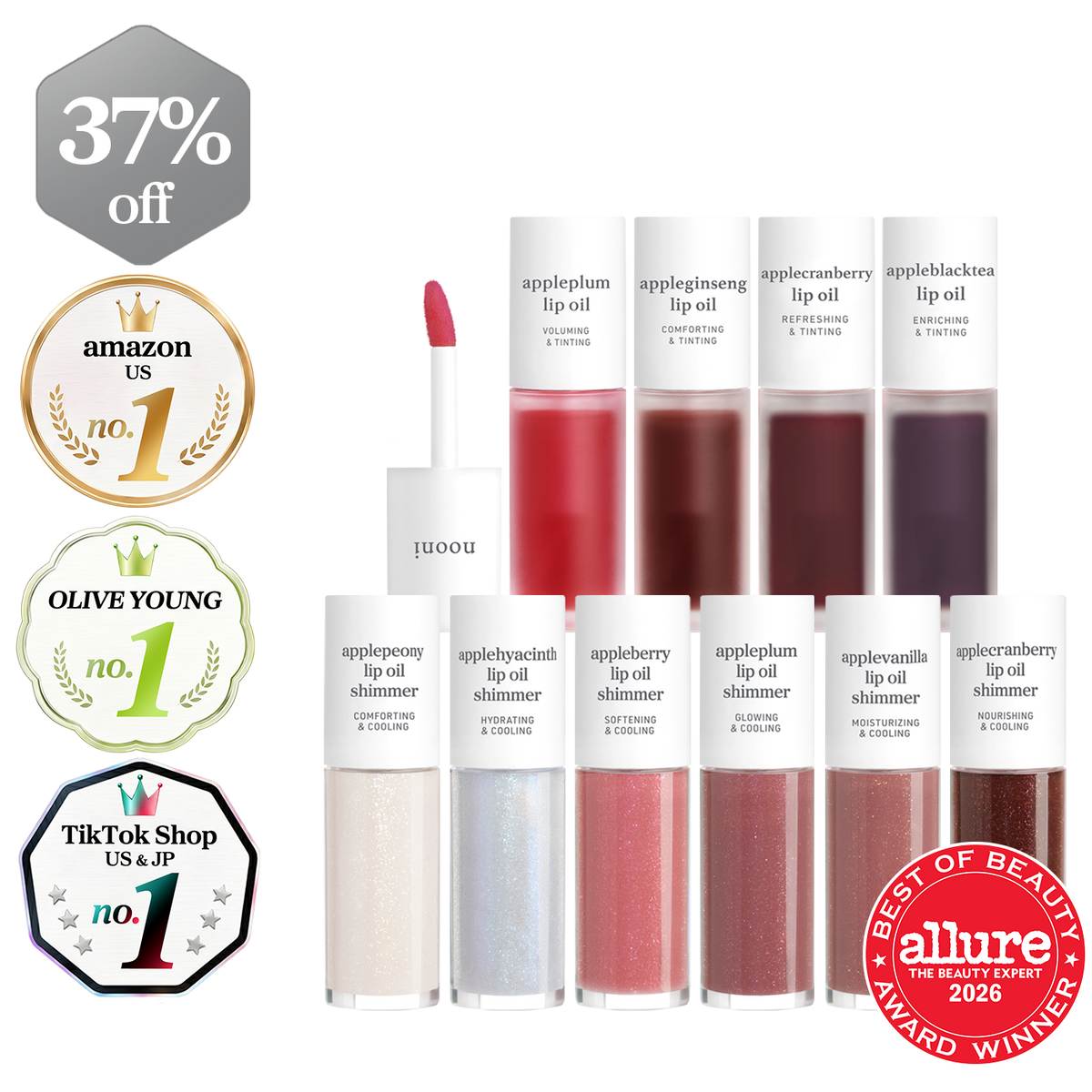 Lip Oil: Viral Tinted & Shimmer Collection (10-Pack)