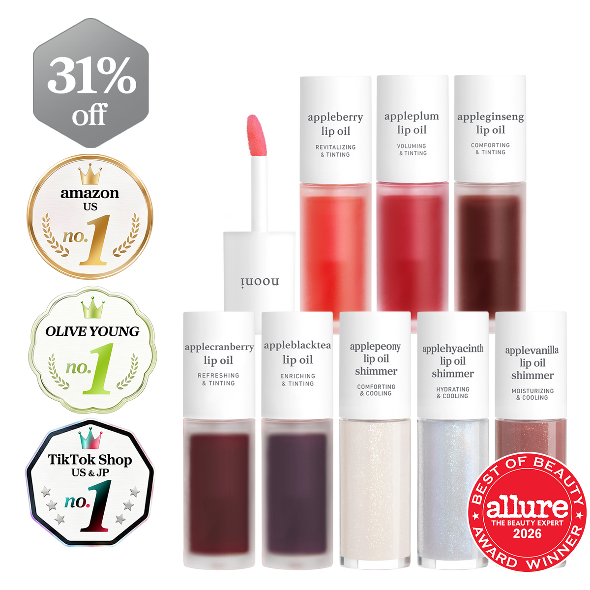 Lip Oil: Original & Shimmer Must-Haves (8-Pack)