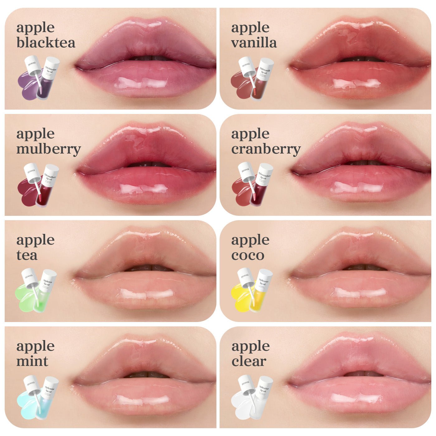 Lip Oil: Glow Boost Set (8-Pack) - nooni