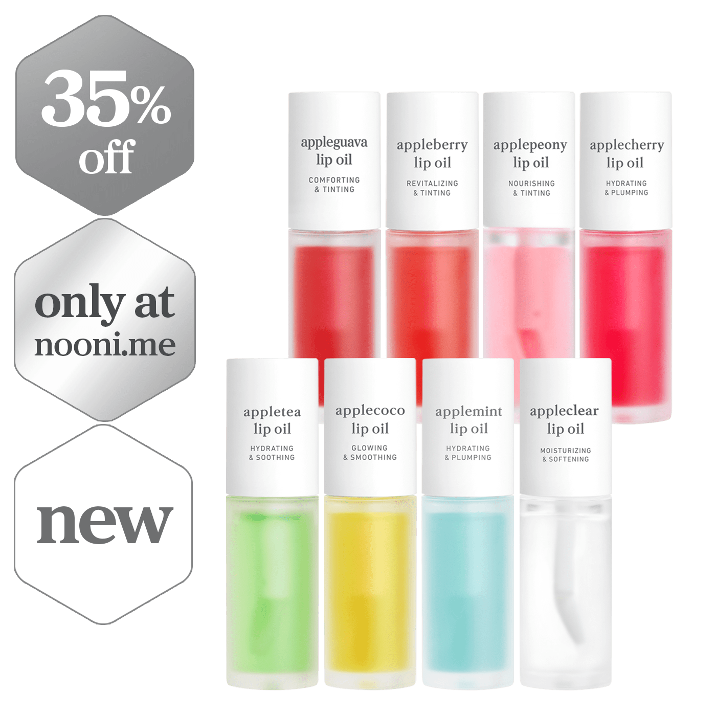 Lip Oil: Dewy Glow Set (8-Pack) - nooni