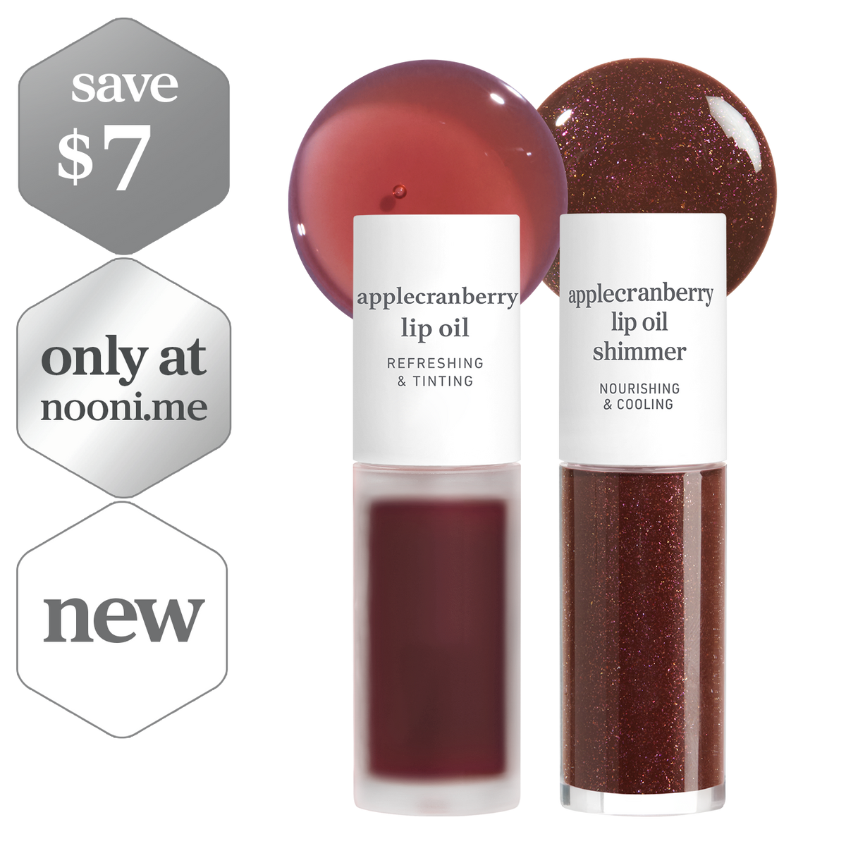 Lip Oil: Applecranberry Original & Shimmer Duo