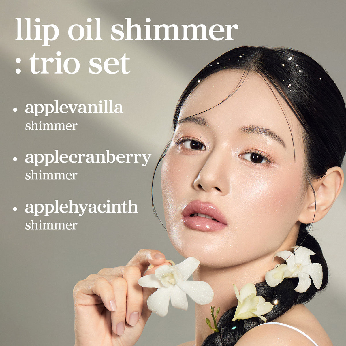 Lip Oil Shimmer: Trio Set (Applevanilla & Applecranberry & Applehyacinth)