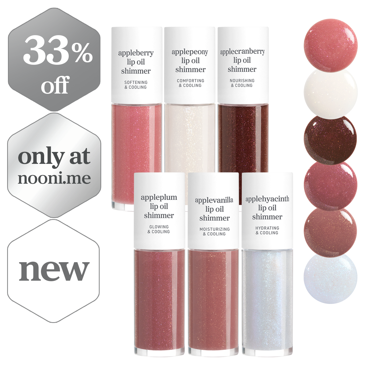 Lip Oil: Shimmer Collection (6-Pack)