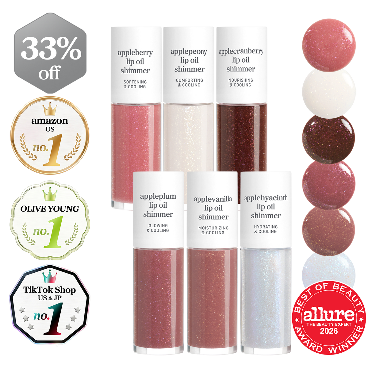 Lip Oil: Shimmer Collection (6-Pack)