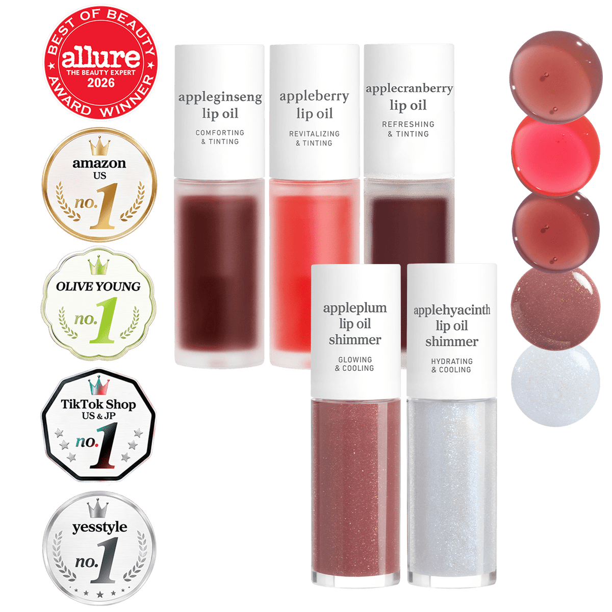 Lip Oil: Original & Shimmer Favorites (5-Pack) - nooni
