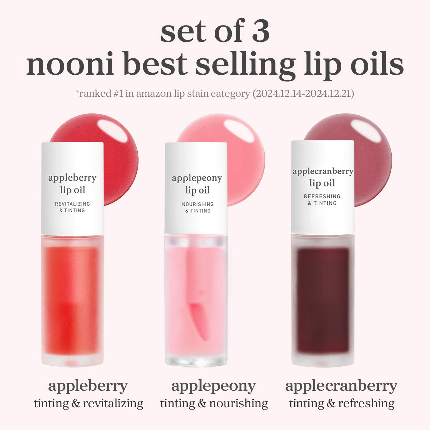 Lip Oil: Best - Seller Trio (3 - Pack) - Nooni