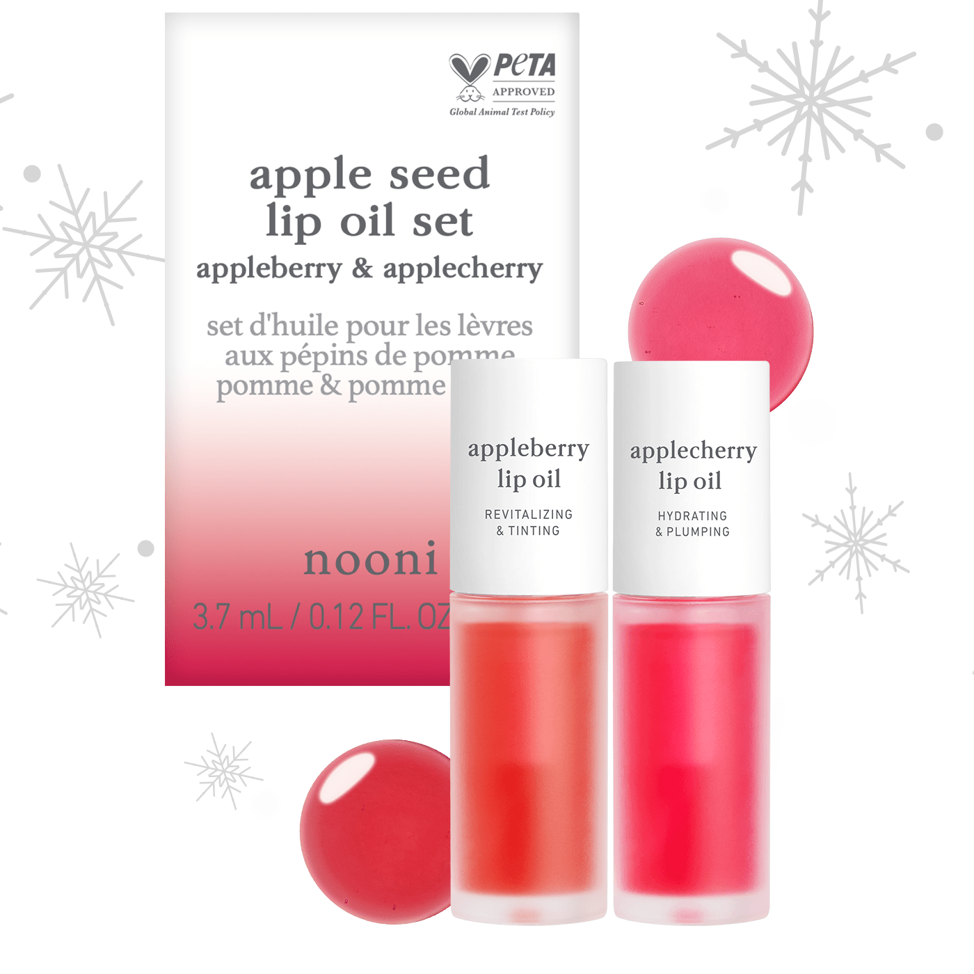 nooni lip oil duo (appleberry & applecherry)