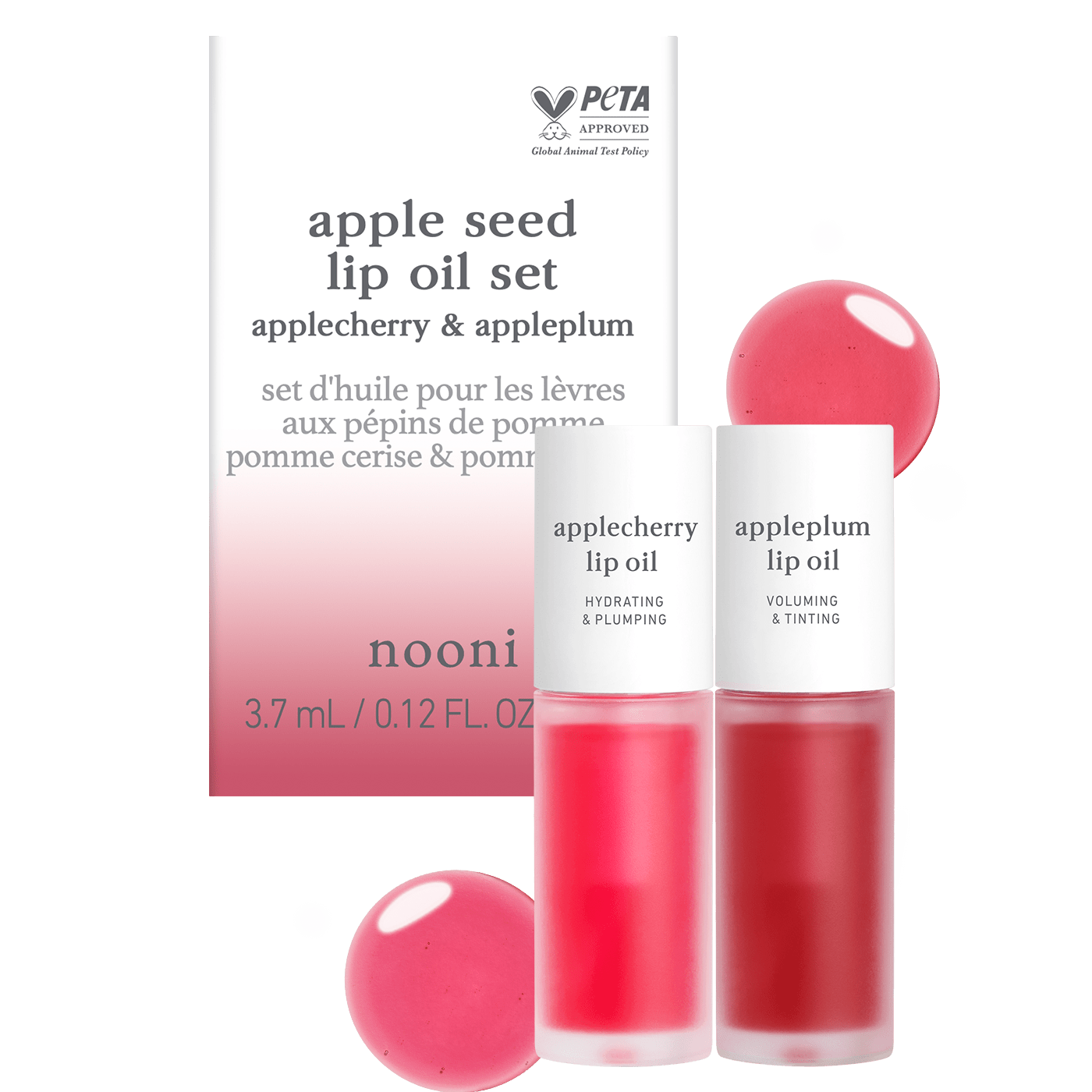 nooni lip oil duo (applecherry & appleplum) - Nooni