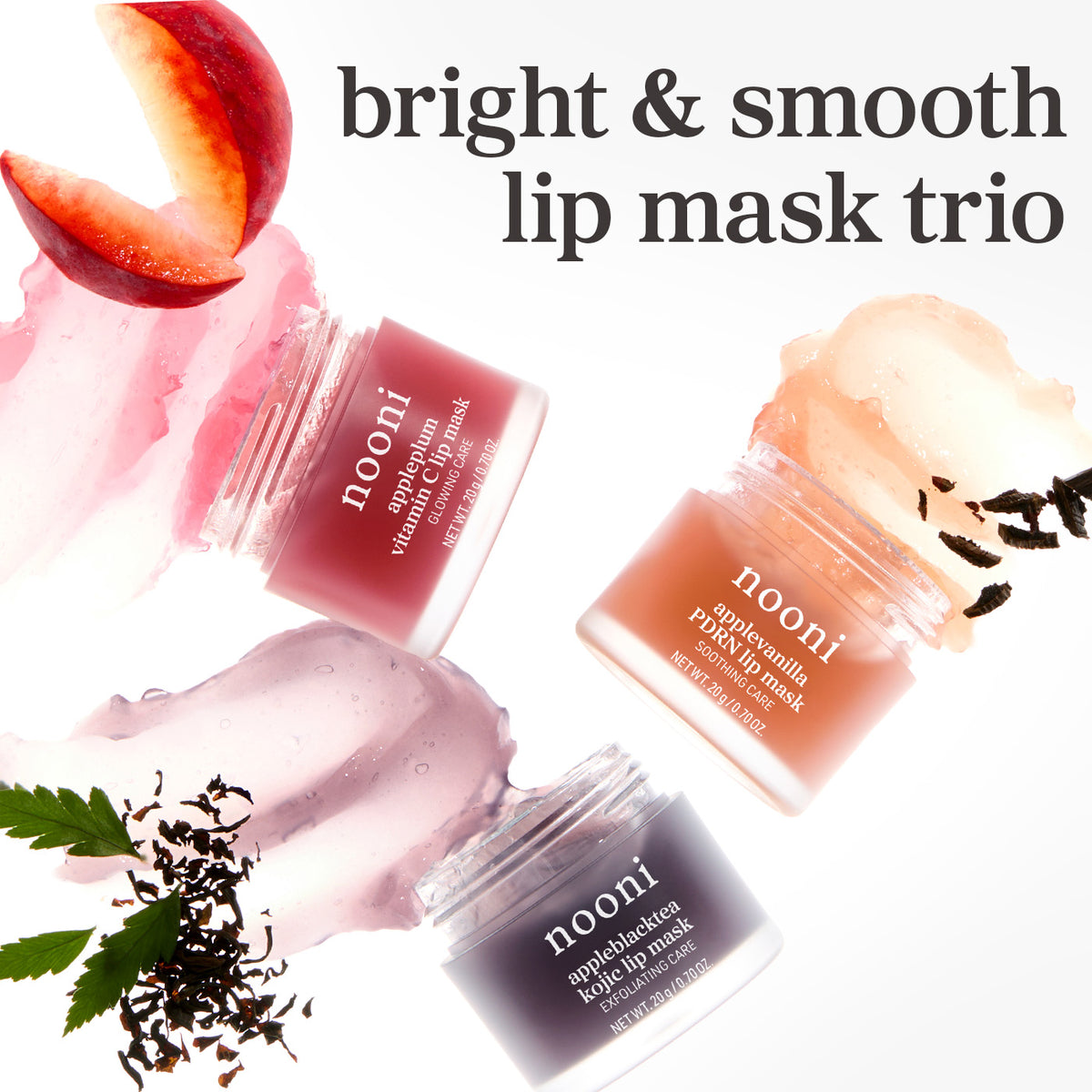 NOONI Bright & Smooth Lip Mask Trio