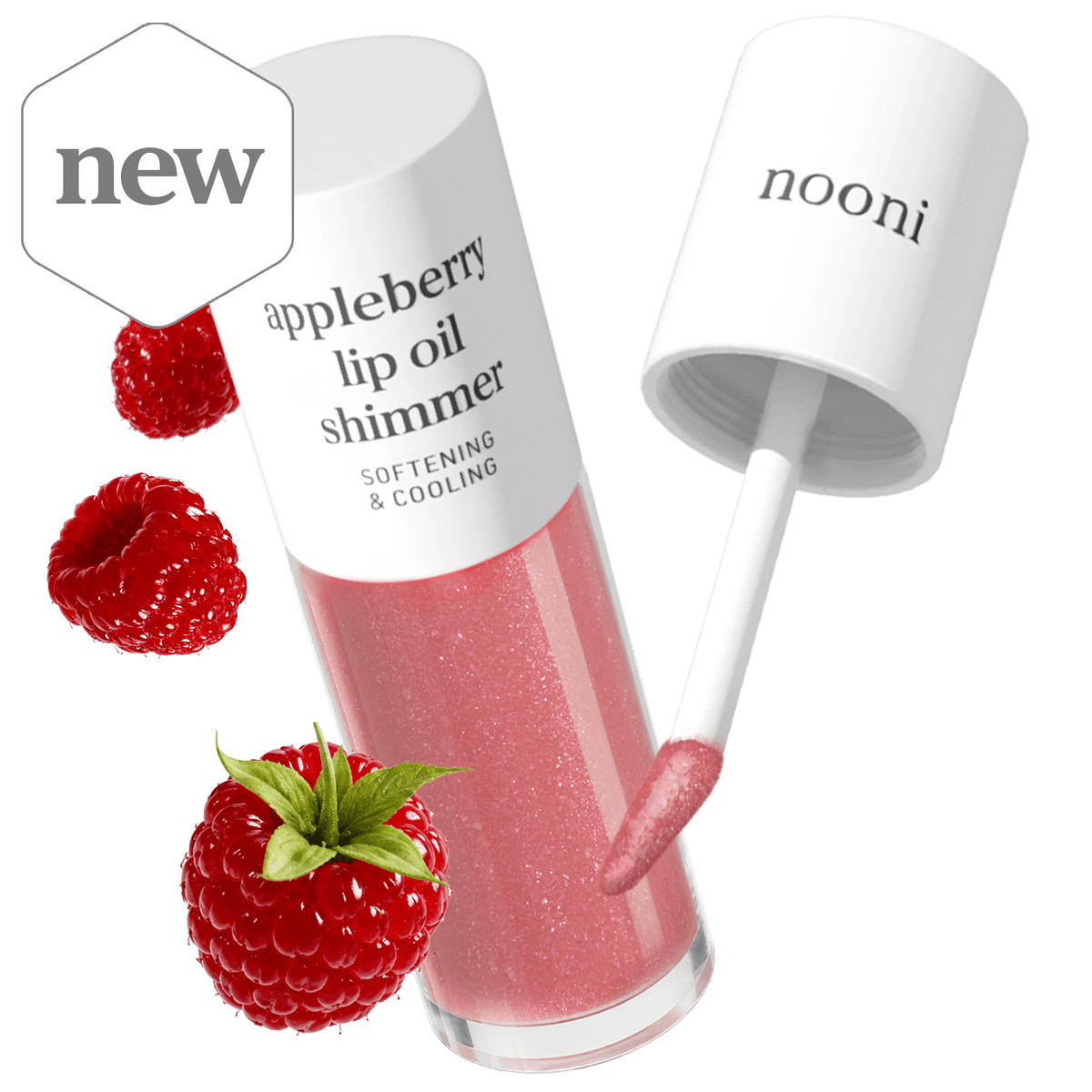 nooni appleberry lip oil shimmer - nooni