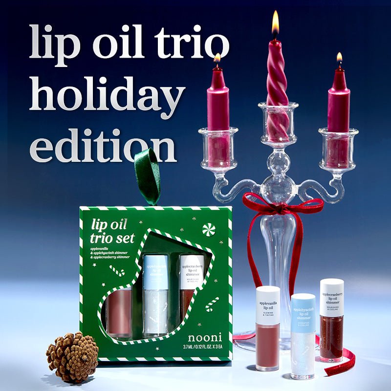 NOONI LIP OIL TRIO_VANILLA&CRANBERRY SHIMMER&HYACINTH SHIMMER_2026 HOLIDAY LIMITED - nooni