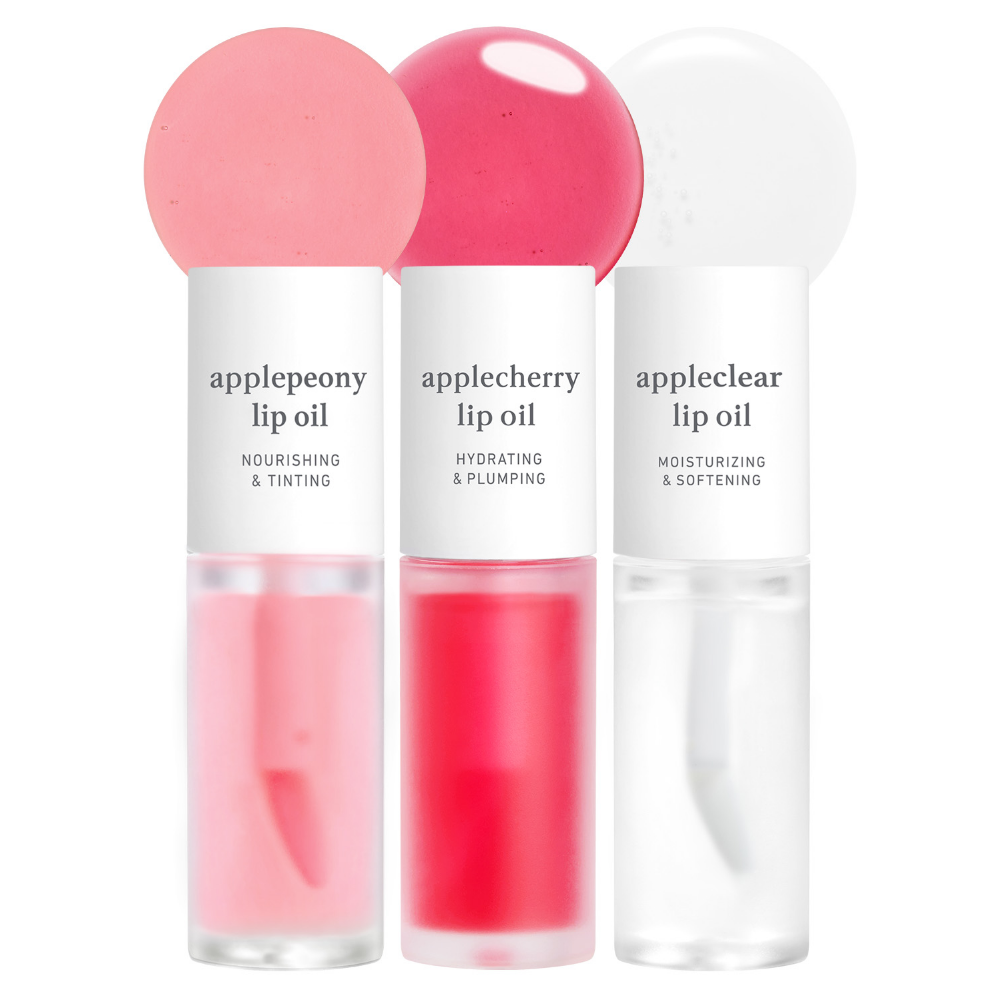 appleseed lip oil trio (appleberry & applepeony & appleclear)