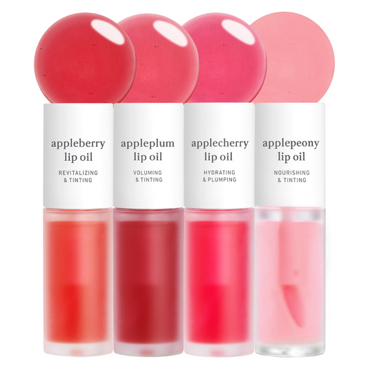 appleseed lip oil quartet (appleberry & appleplum & applecherry & applepeony)