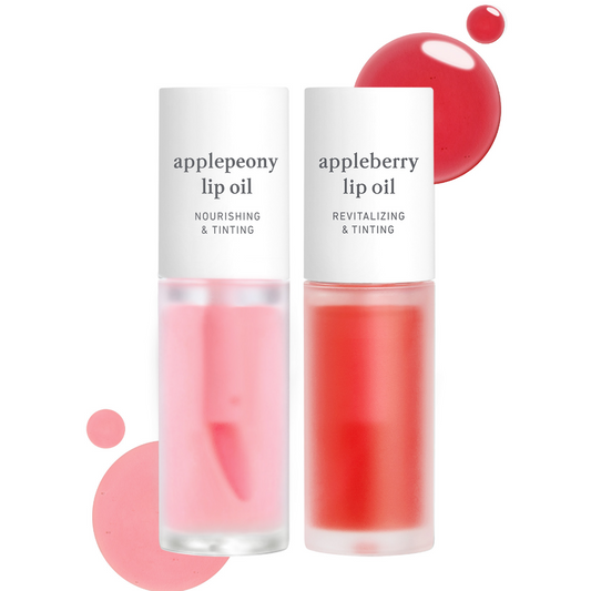 appleseed lip oil duo (applepeony & appleberry)